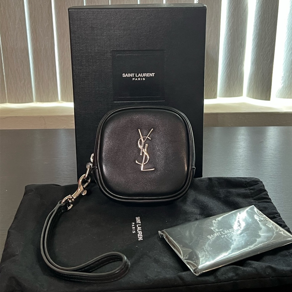 Saint Laurent Paris Monogram Key Purse in black